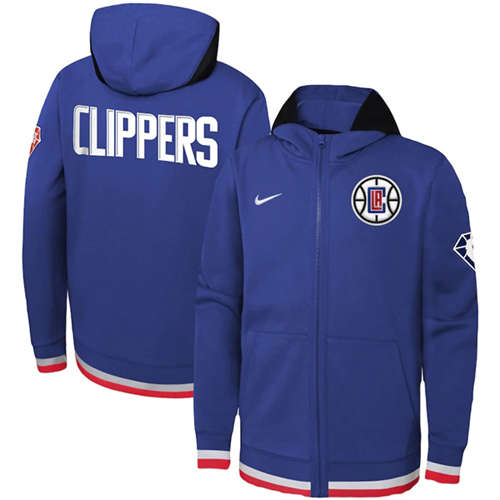 Los Angeles Clippers Royal 75th Anniversary Performance Showtime Full-Zip Hoodie Jacket